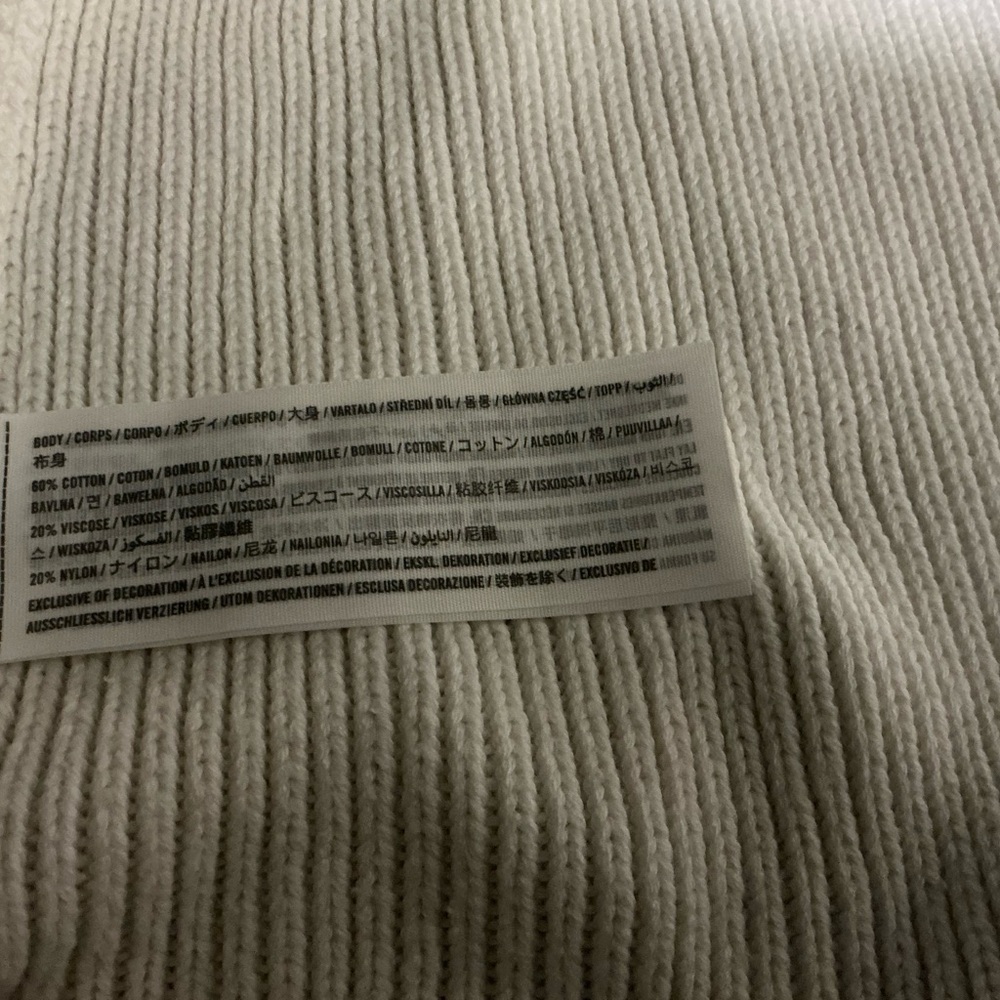 Abercrombie & Fitch Cream Ribbed Button-Front Cardigan | Sz L - Picture 7 of 7